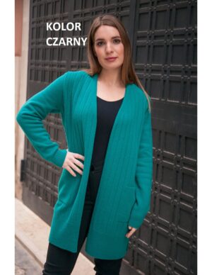 PŁASZCZ wełniany 8248 kolor czarny IMMAGINE COLLECTION (AL-BO)
