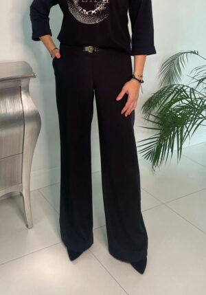 Spodnie Dzianina Czarne Midori feminine fashion