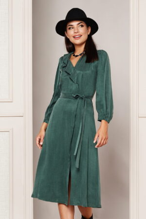 Sukienka midi Mona zielona z lyocellu Semper