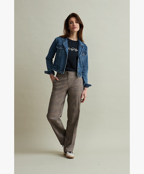 Spodnie Colette check krata brązowa Red Button - obrazek 2