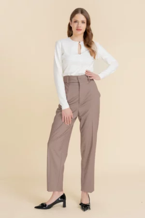 Eleganckie spodnie w kant - TIPO 1 beżowe Cotton Club