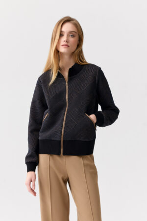 Czarna Casualowo-sportowa rozpinana bluza FERIA