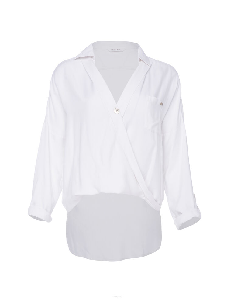 Bluzka damska kopertowa Amoroso Look biały 9911 Kalite Look - obrazek 3
