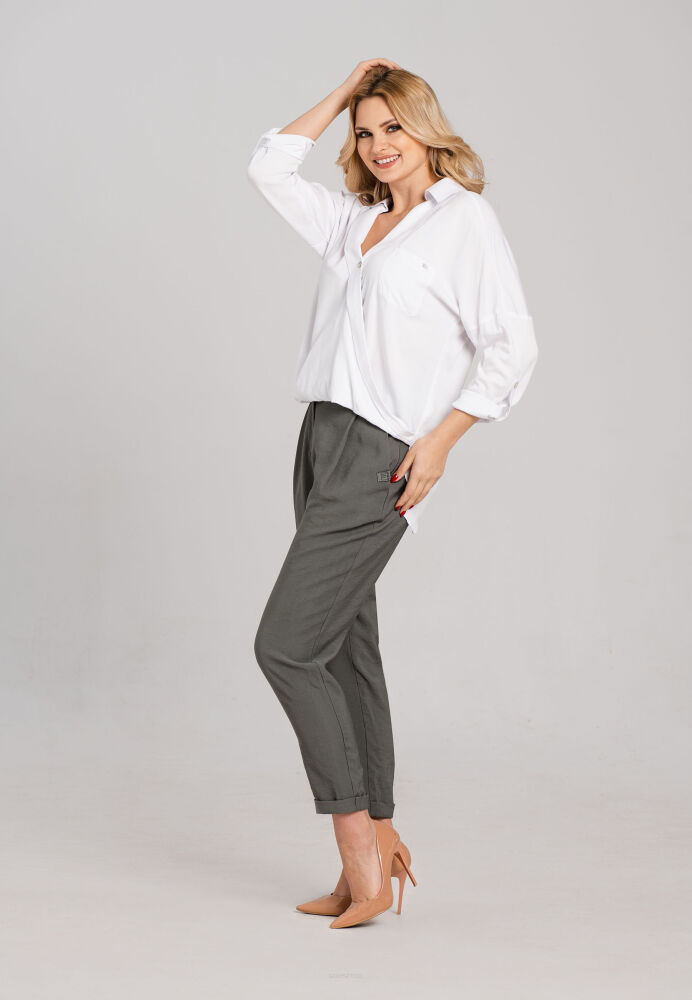 Bluzka damska kopertowa Amoroso Look biały 9911 Kalite Look - obrazek 4