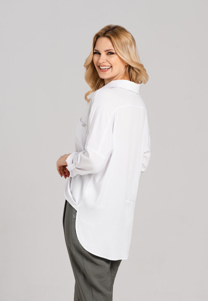 Bluzka damska kopertowa Amoroso Look biały 9911 Kalite Look - obrazek 6