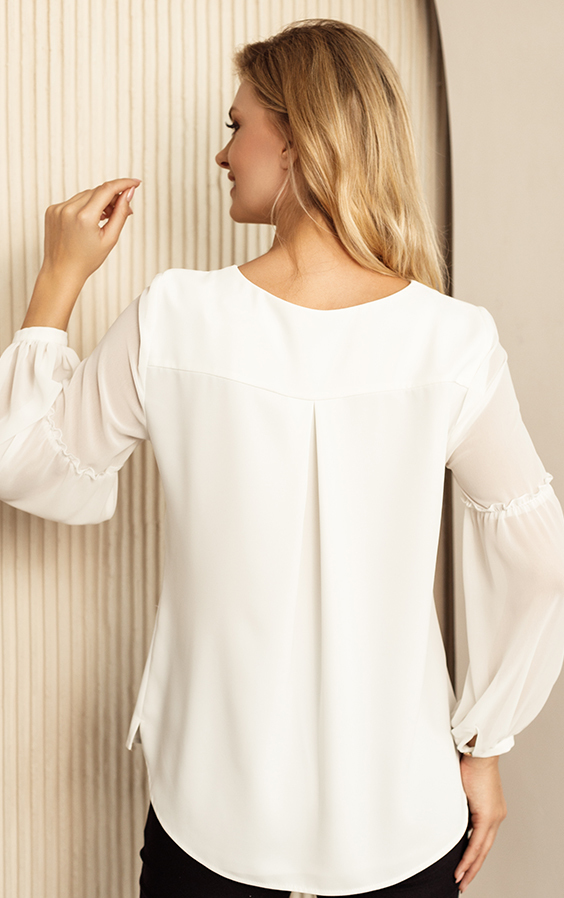 Bluzka Whitley biała Kaskada - obrazek 4