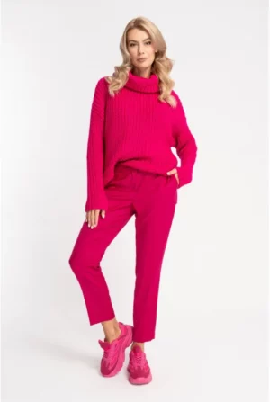 Gruby golf z wełną, magenta - DRAW Cotton Club