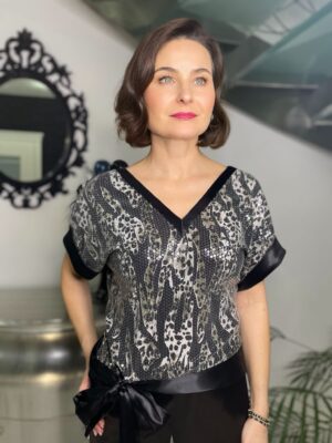 Bluzka Wiki cekiny panterka Midori feminine fashion