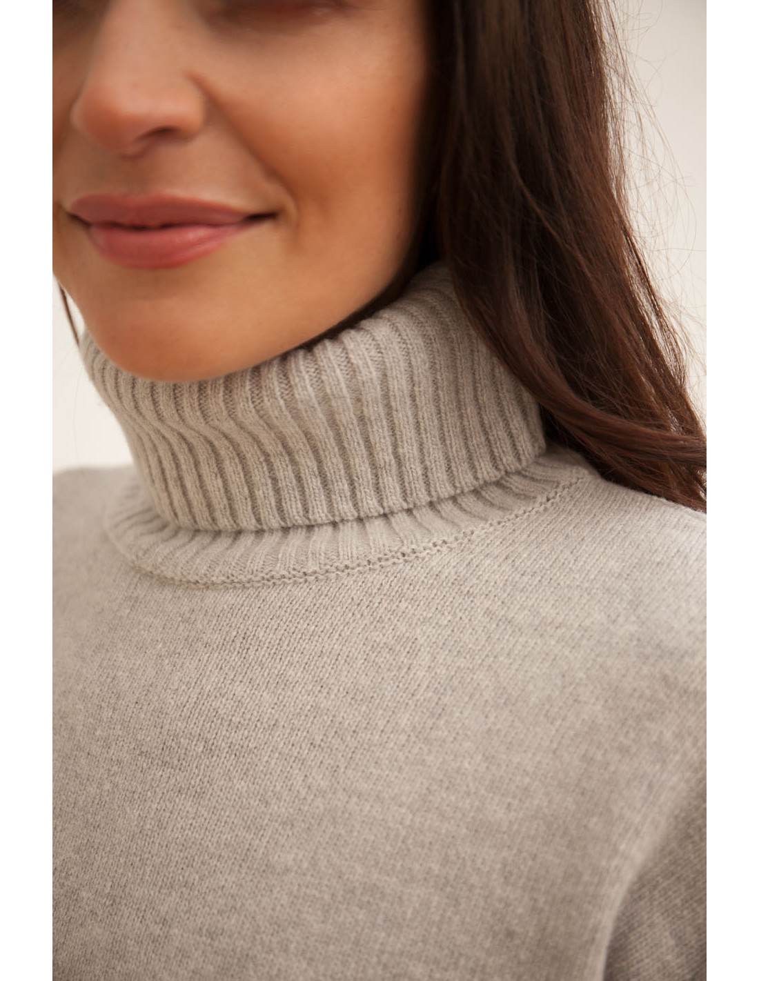 wełniany GOLF LILLY SOFT KNIT popielaty AL-BO - obrazek 2