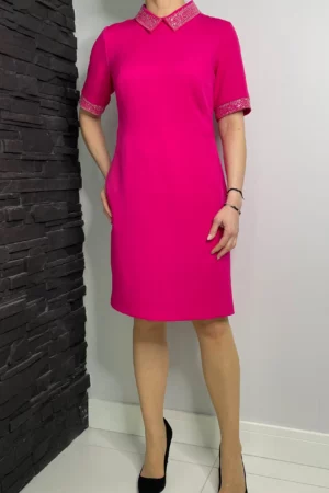 Sukienka Sara Kołnierzyk fuksja Midori feminine fashion.