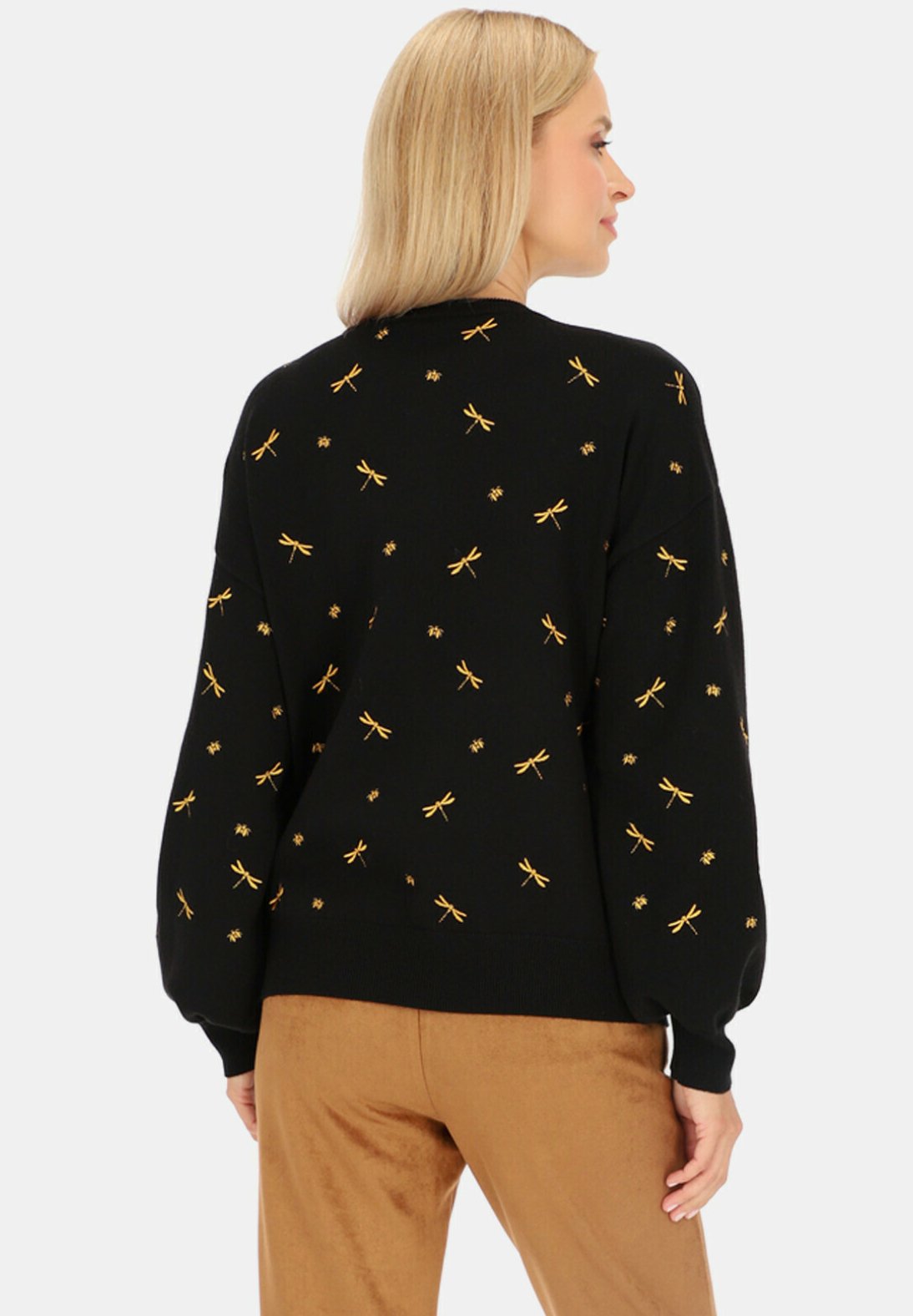 Czarny sweter ze złotym nadrukiem Smashed Lemon 24607 - obrazek 5