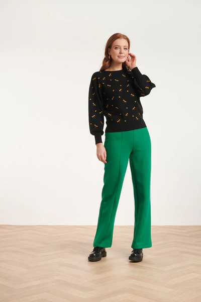 Czarny sweter ze złotym nadrukiem Smashed Lemon 24607 - obrazek 7