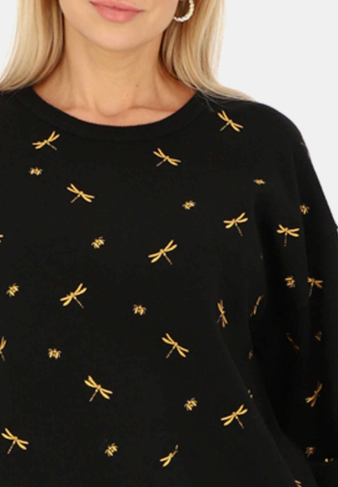 Czarny sweter ze złotym nadrukiem Smashed Lemon 24607 - obrazek 8