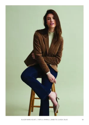 Welurowy żakiet w kolorze koniakowym (cognac) Red Button