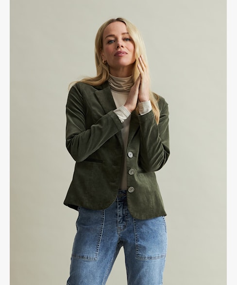 Welurowy żakiet w kolorze capuccino/clay Red Button - obrazek 5