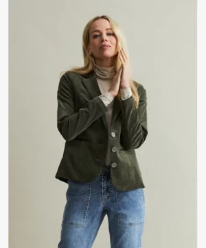 Welurowy żakiet w kolorze zielonym (army green) Red Button