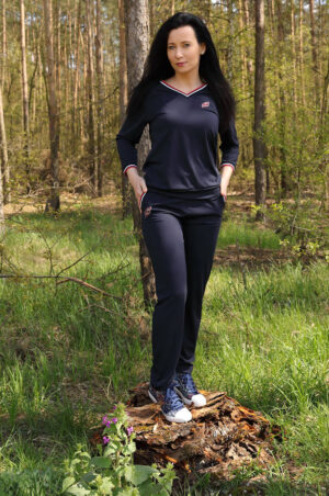 Granatowe Spodnie damskie z dzianiny Samara Top Bis