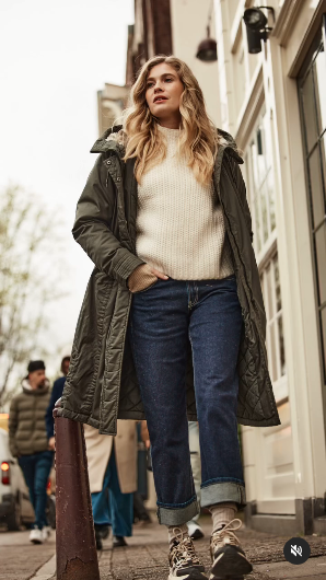 Kurtka a'la parka LOCKERN khaki/dark brawn District