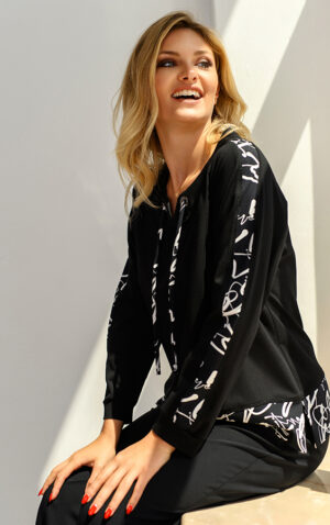 Czarna bluza Veda Kaskada Fashion