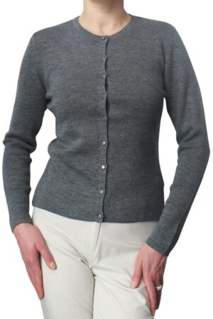 Rozpinany sweter/kamizelka damska 2180491 w kolorze grafitowym/szarym OLIMPIA