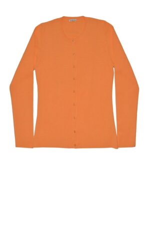 Rozpinany sweter/kamizelka damska 2180491 w kolorze pomarańczowo-rudym OLIMPIA