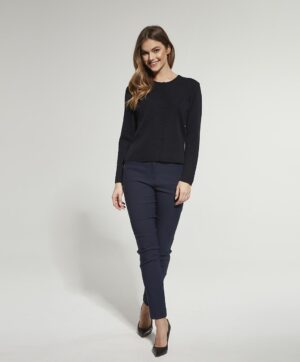 Rozpinany czarny sweter/kamizelka damska 2180491 OLIMPIA