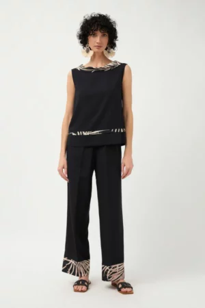 Elegancki Komplet: Czarna koszula Coto i spodnie Colima Tinta & Bariloche