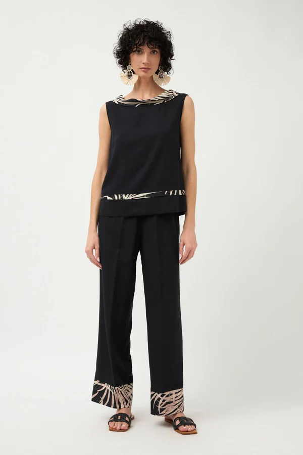 Elegancki Komplet: Czarna koszula Coto i spodnie Colima Tinta & Bariloche