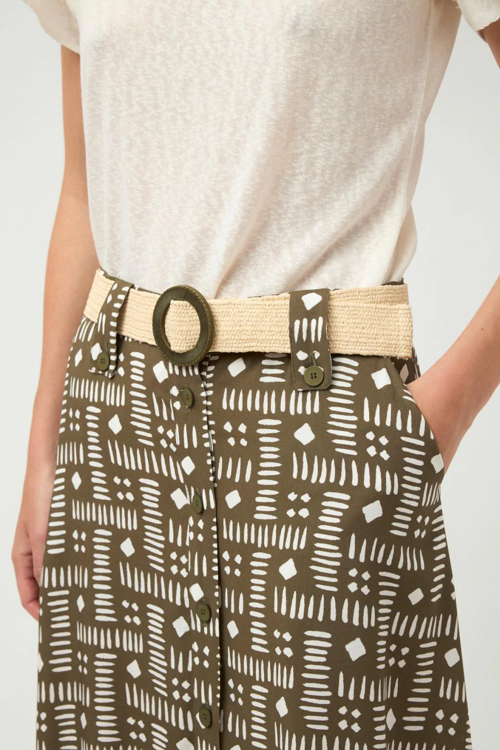 Rozpinana spódnica Batal w kolorze khaki Tinta & Bariloche - obrazek 3