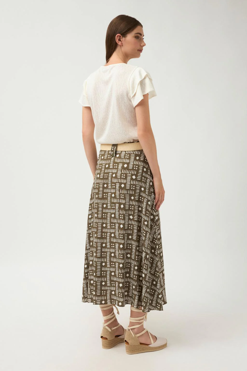 Rozpinana spódnica Batal w kolorze khaki Tinta & Bariloche - obrazek 2