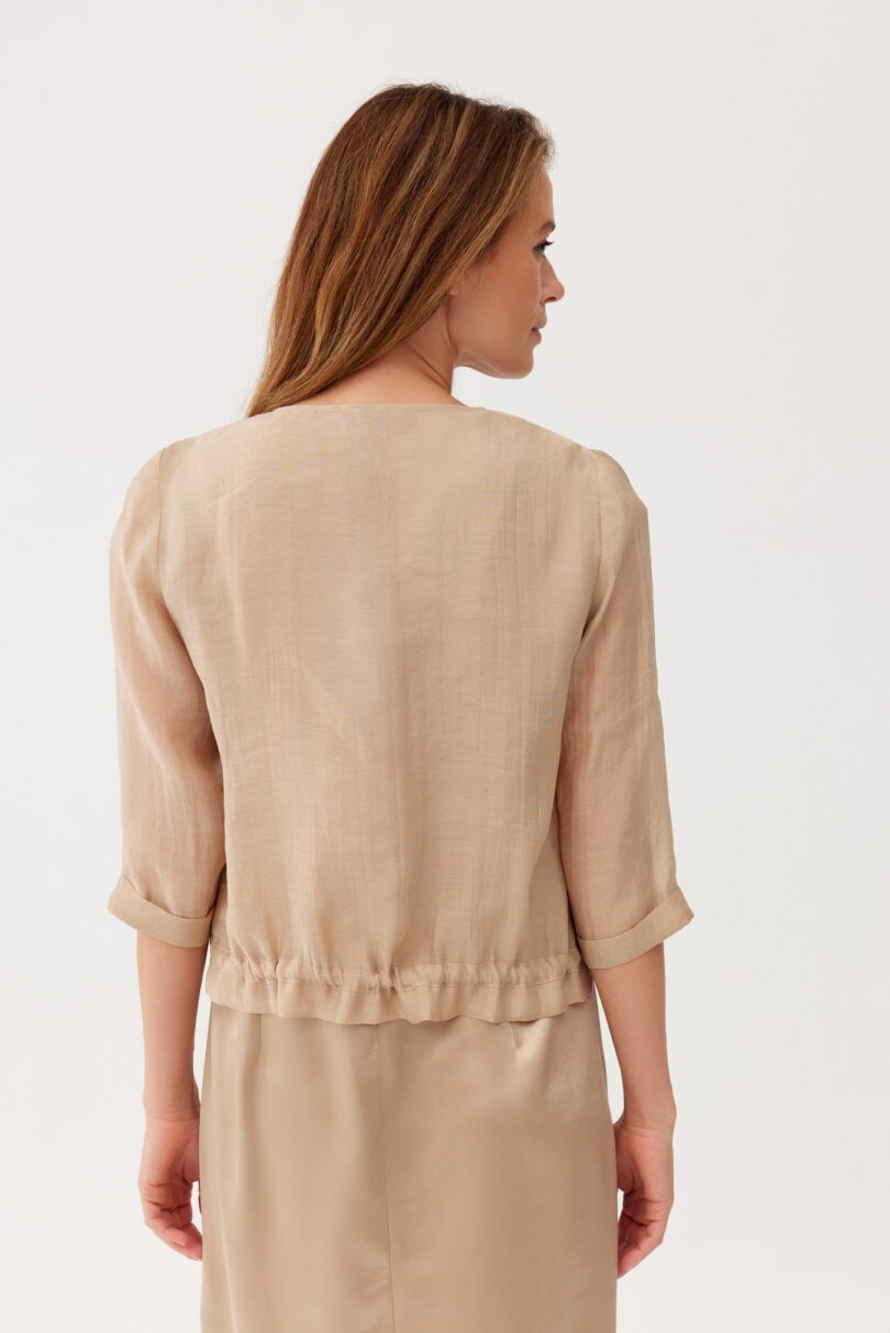 Elegancki żakiet w kolorze ciepłego pustynnego beżu Feria - obrazek 3