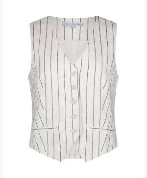 Kremowa kamizelka w granatowe paski Waistcoat Red Button