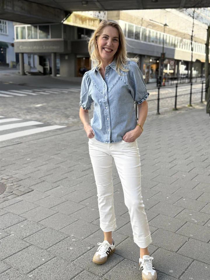 Jeansowa bluzka Victoria Light stone Red Button - obrazek 8