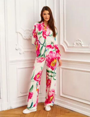 Wiskozowa koszula oversize w kwiaty Ezuri