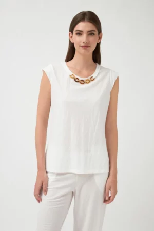 Bluzka top Yamila w kolorze kremowym Tinta & Bariloche