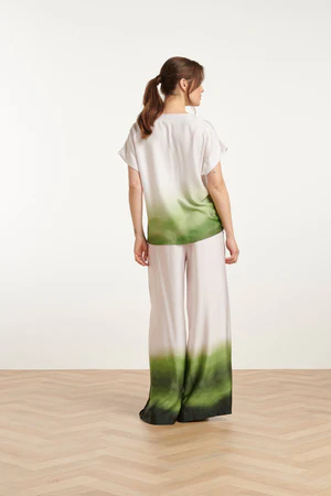 Spodnie z szerokimi nogawkami z nadrukiem ombre 25019 Smashed Lemon - obrazek 5