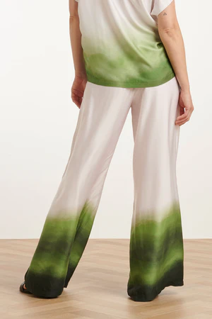 Spodnie z szerokimi nogawkami z nadrukiem ombre 25019 Smashed Lemon - obrazek 6