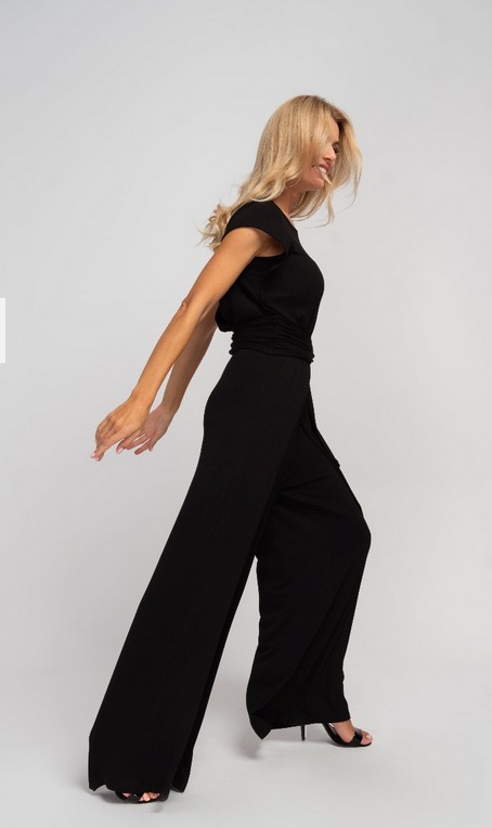 RUNO - czarny dzianinowy kombinezon Cotton Club - obrazek 3