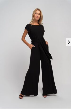 RUNO - czarny dzianinowy kombinezon Cotton Club