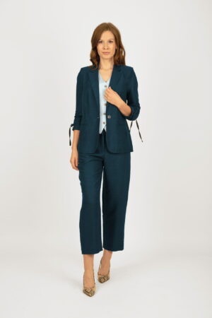 Elegancka marynarka z lnu OLTANA w kolorze granatowym Modena Styl