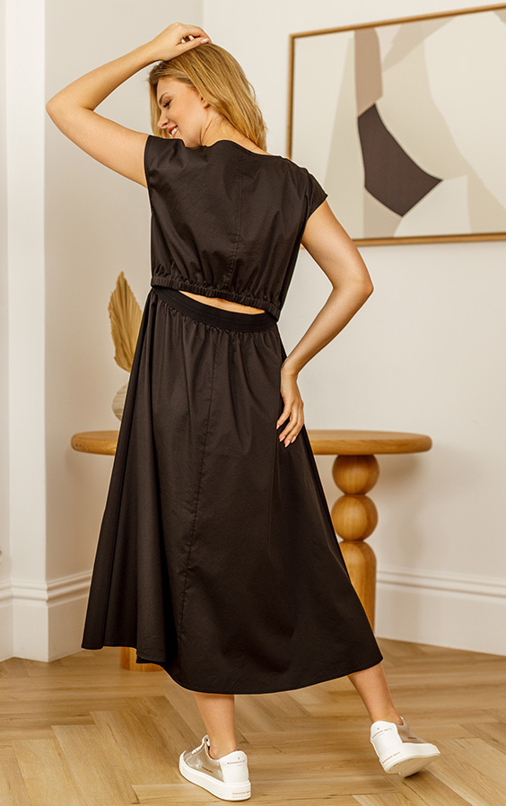 Sukienka Olive czarna Kaskada Fashion - obrazek 3