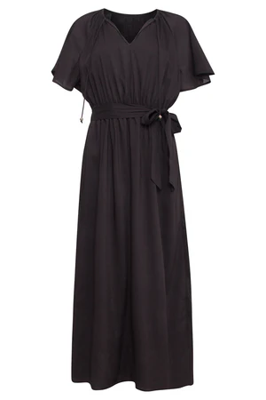 Czarna sukienka midi z wiskozy Smashed Lemon - obrazek 4