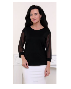 Czarna bluzka z rękawami 3/4 z siateczki Arizona Top-Bis