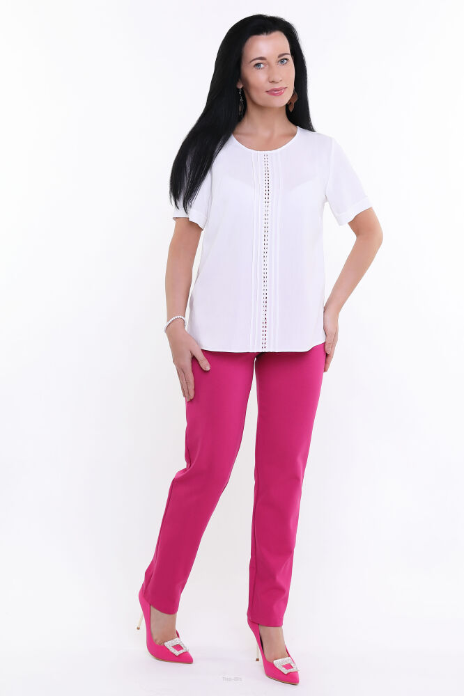 Biała Bluzka z wiskozy i lnu Zumi Top Bis - obrazek 2