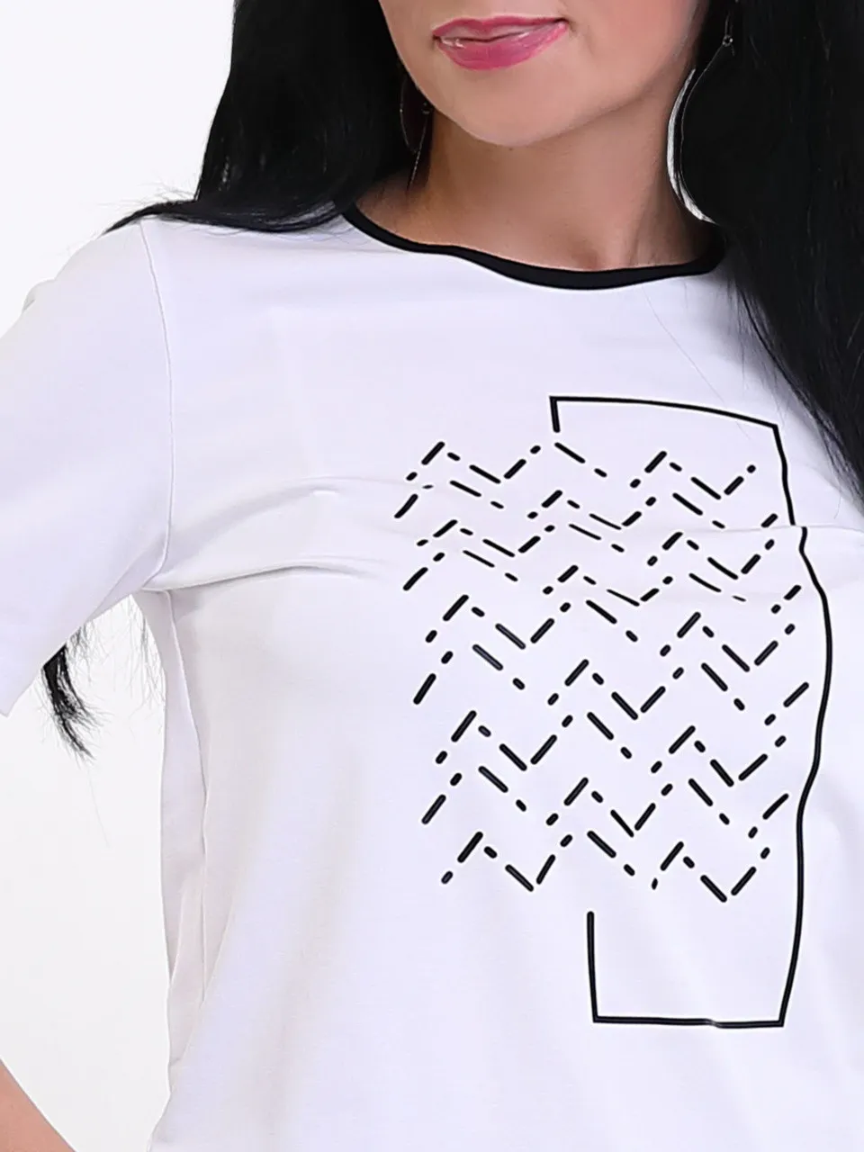 Bluzka Alva w kolorze czarnym z kr/ręk Top-bis - obrazek 3