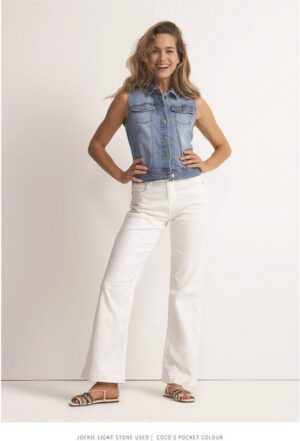 Białe szerokie spodnie Colette SRB4486 Red Button