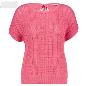 Bluzka Jerry lurex ajour raspberry SRB4460 RED BUTTON