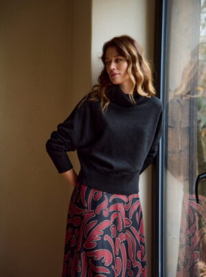 Czarny golf z wełną FÉRIA