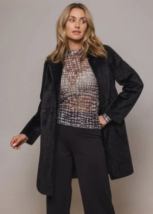 Dwustronny płaszcz damski Ivon w kolorze czarnym RINO & PELLE