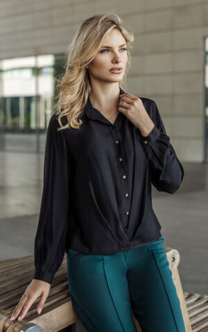 Koszula Palini czarna  Kaskada Fashion
